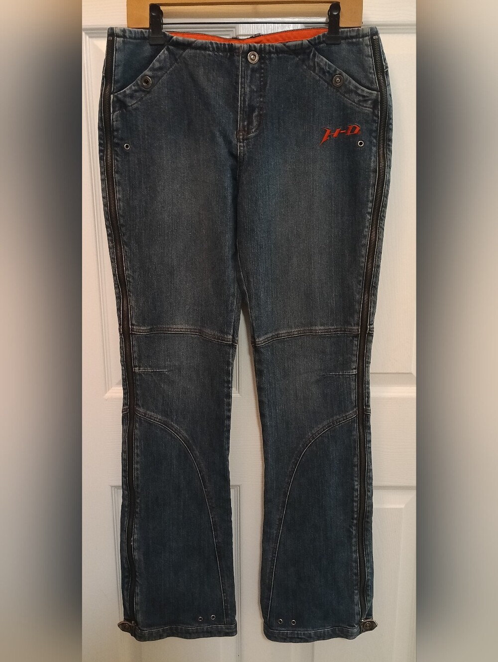 Harley-Davidson Boot Cut Zippered Legs Size 10 Long